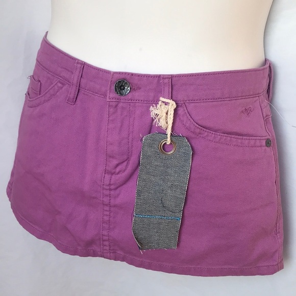 Roxy Dresses & Skirts - New Roxy Purple Denim Jean Mini Skirt Size 5